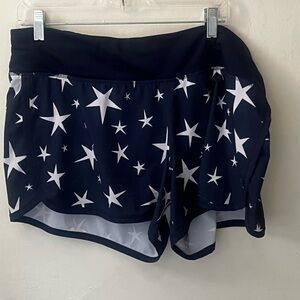 JCrew and New Balance Blue and White Athletic Shorts Star Pattern XL